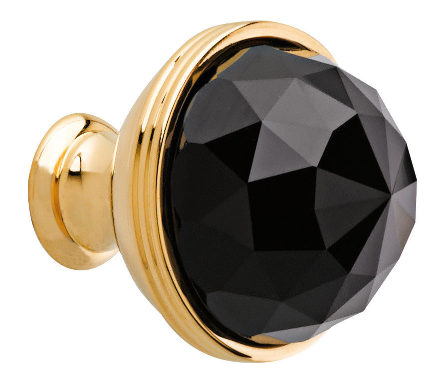 Bronces Mestre Clasica Cabinet knob diameter 34mm with Swarovski black crystal - 0Z5738-BN0