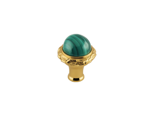 Bronces Mestre Treasure Precious Malachite Cabinet knob diameter 27mm with malachite stone - 0Z5743