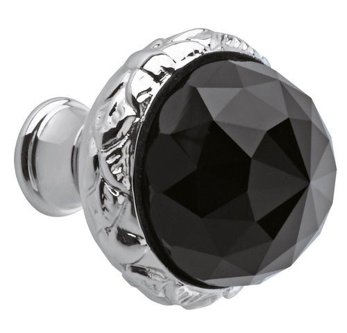 Clasica Cabinet knob diameter 37mm with Swarovski black crystal