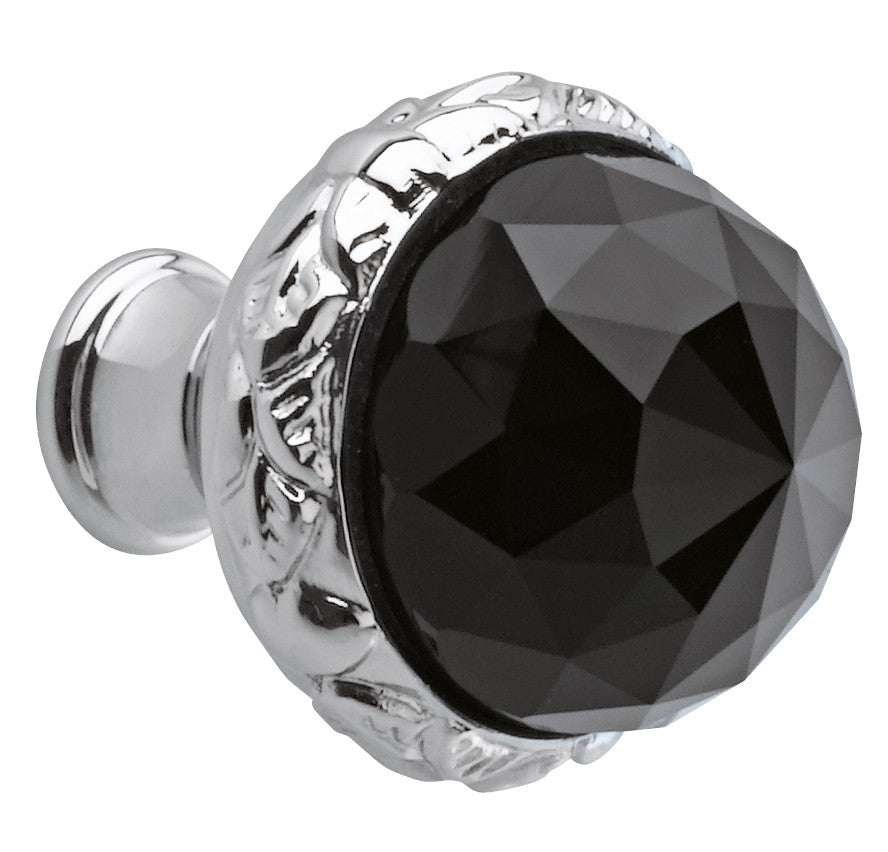 Bronces Mestre Clasica Cabinet knob diameter 37mm with Swarovski black crystal - 0Z5744-BN0