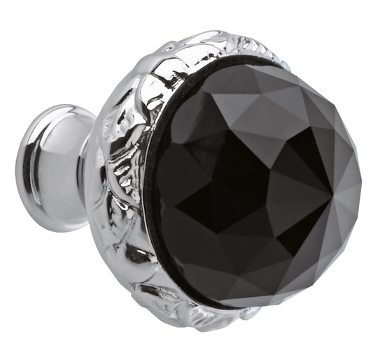 Bronces Mestre Clasica Cabinet knob diameter 37mm with Swarovski black crystal - 0Z5744-BN0