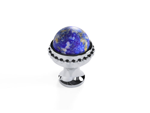 Metropolis Precious Cabinet knob diameter 26mm with lapis lazuli stone