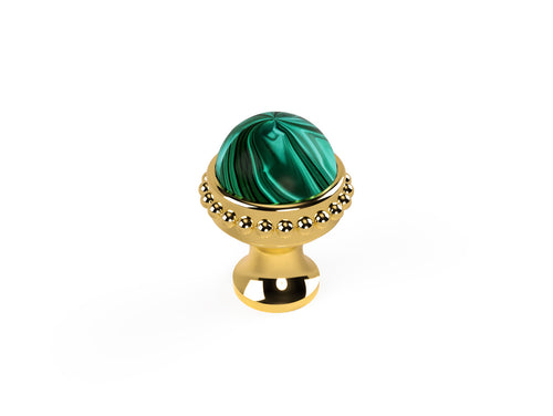 Metropolis Precious Cabinet knob diameter 26mm with malachite stone