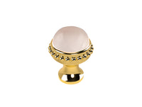 Bronces Mestre Metropolis Precious Cabinet knob diameter 26mm with pink quartz stone - 0Z5785-QTP