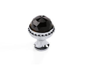 Bronces Mestre Metropolis Cabinet knob diameter 26mm with black Swarovski crystal - 0Z5785-SN0