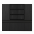 Mezor Large Showcase Armoire - Noir avec Verre Display