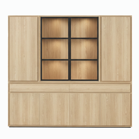 Mezor Large Showcase Armoire - Chêne naturel avec Verre Display