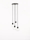 CEILING LAMP 3425-S4 ROUND RUST + TISSUE BLACK 4*E27