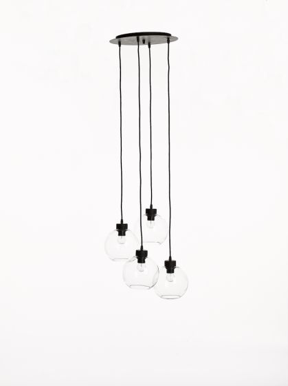 Ceiling Lamp 3425-S4 Round Rust + Tissue Black 4xE27 | Marcottestyle