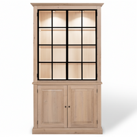 Armoire d'affichage Wexford - Chêne naturel avec 2 portes de panneau en verre | Marcottestyle