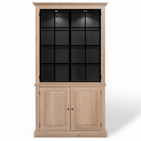 Armoire d'affichage Wexford - Chêne naturel avec 2 portes de panneau en verre | Marcottestyle