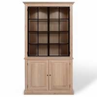 Armoire d'affichage Wexford - Chêne naturel avec 2 portes de panneau en verre | Marcottestyle