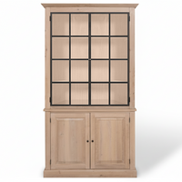 Armoire d'affichage Wexford - Chêne naturel avec 2 portes en verre - vue latérale | Marcottestyle