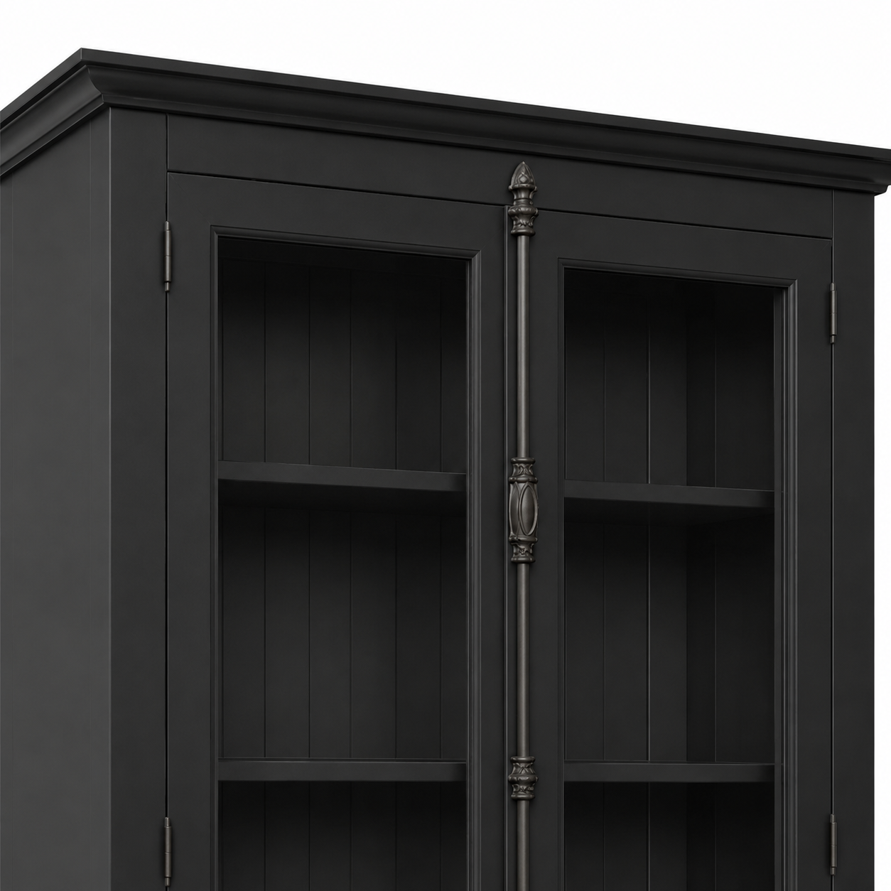 Display Cabinet - Somerset - Solid Pine - 120 x 50 x 228 cm - Black