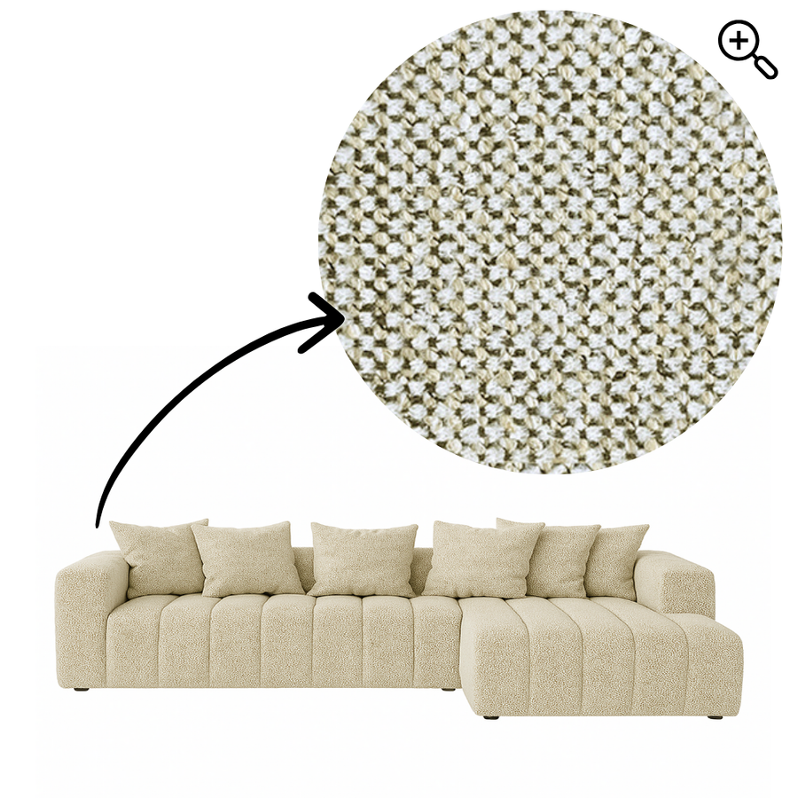 Sofa Marano - Natur Beige -  334 × 172 cm - Lounge Right