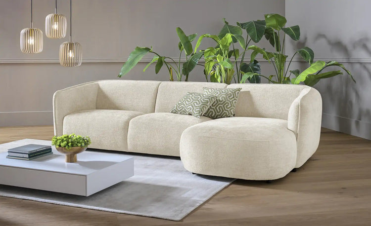 Sofa Cavallo - Beige Fluffy Corner Sofa 280×152cm | Marcottestyle