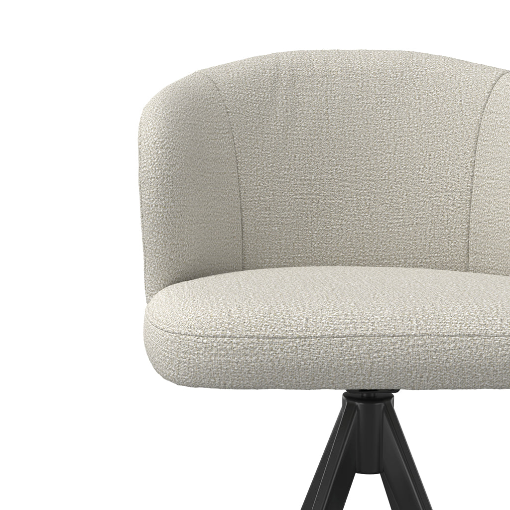 Lazio Bar Stool - Natural Oasis 01 Fabric - Black Metal Base with Footrest