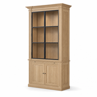 Display Cabinet Vincester - 2 Glass Panel Doors - Solid Natural Oak