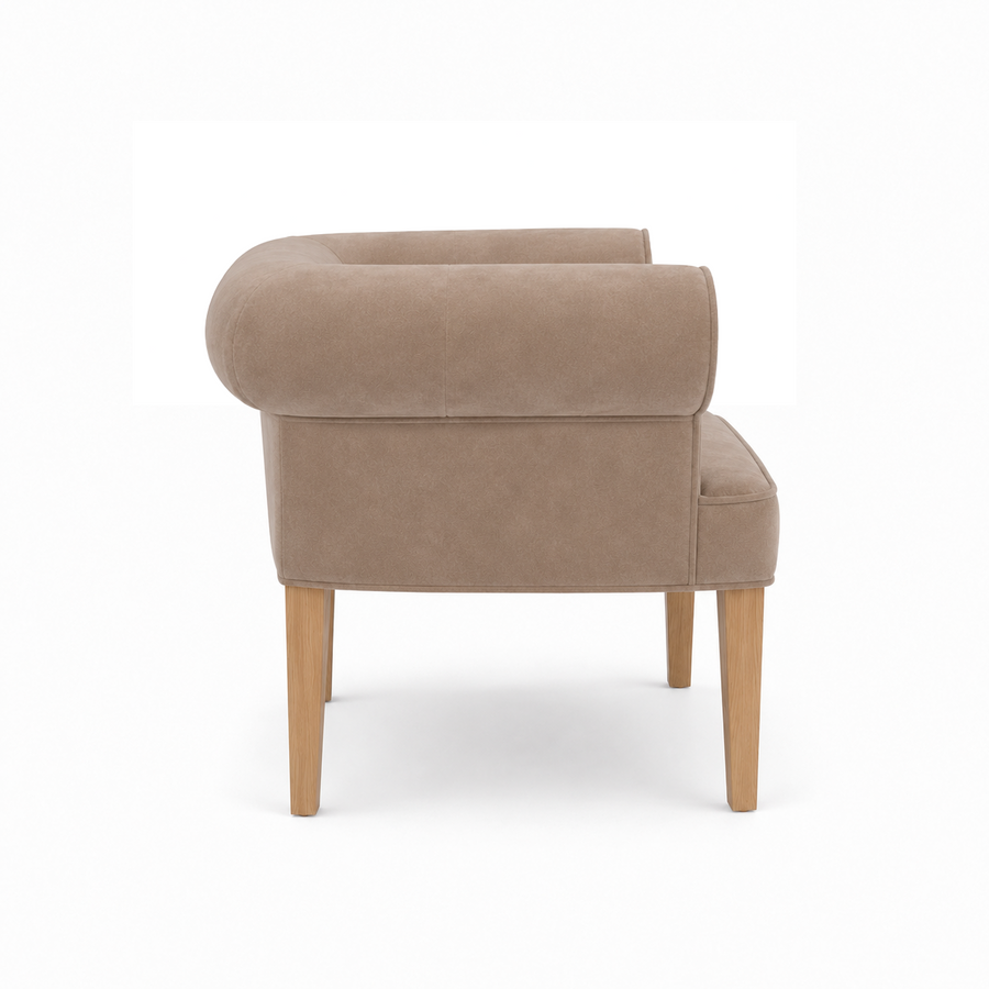 Sessel Cirus - Beige Samt - 90 x 78 x 75 cm - Chesterfield Akzentstuhl - Customizable