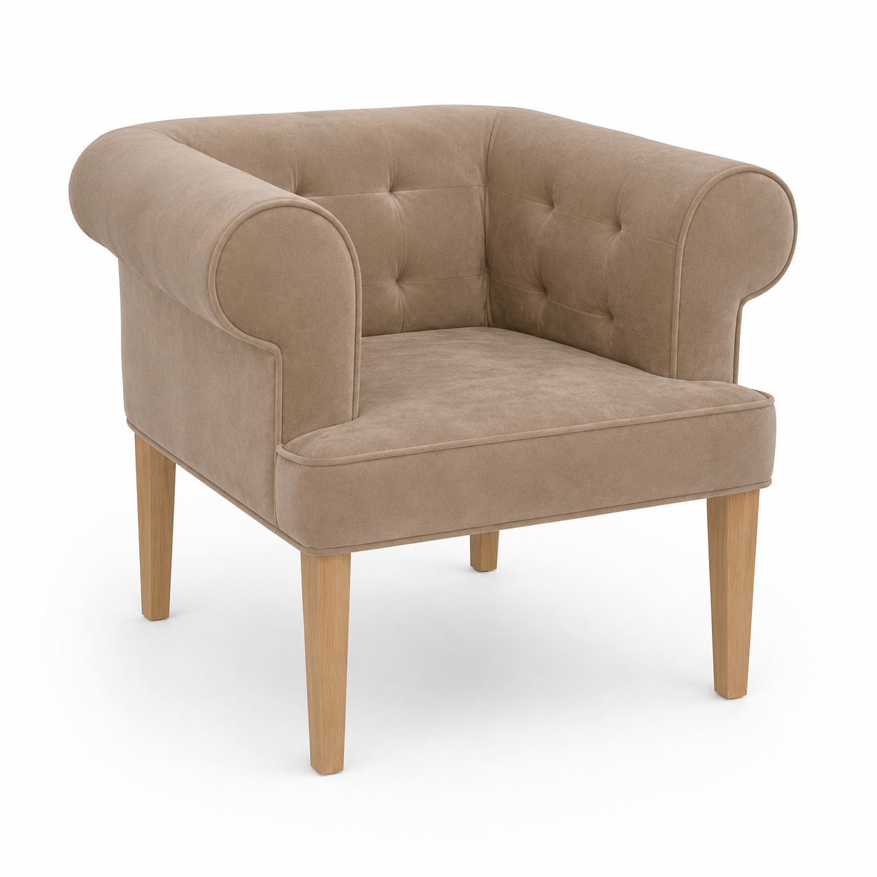 Sessel Cirus - Beige Samt - 90 x 78 x 75 cm - Chesterfield Akzentstuhl - Customizable