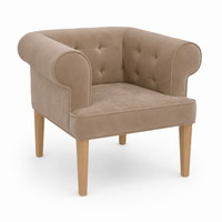 Sessel Cirus - Beige Samt - 90 x 78 x 75 cm - Chesterfield Akzentstuhl - Customizable