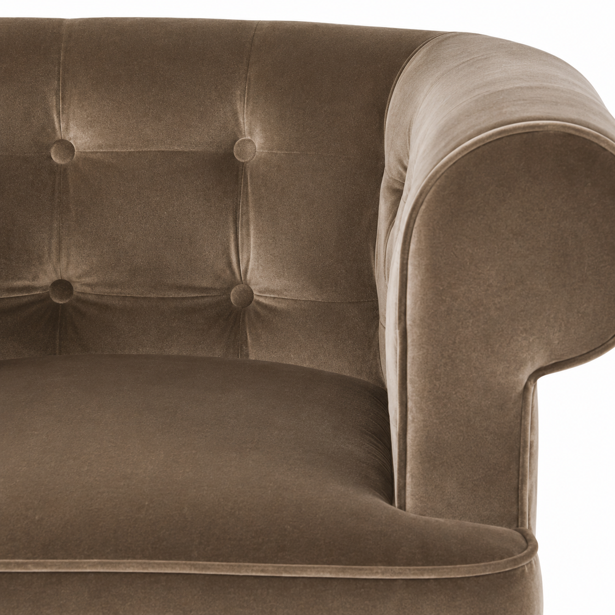 Fauteuil Cirus - Marron Velours - 90 x 78 x 75 cm - Chesterfield Chaise décorative - Customizable