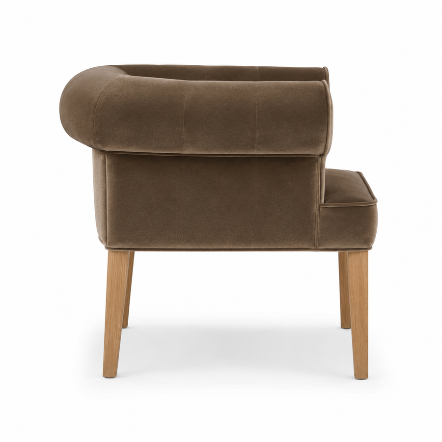 Fauteuil Cirus - Marron Velours - 90 x 78 x 75 cm - Chesterfield Chaise décorative - Customizable