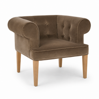 Fauteuil Cirus - Marron Velours - 90 x 78 x 75 cm - Chesterfield Chaise décorative - Customizable