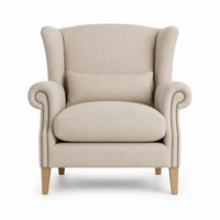 Sessel Crombach - Beige Gepolstert Wingback Stuhl - 117 x 100 x 105 cm