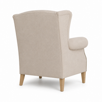 Sessel Crombach - Beige Gepolstert Wingback Stuhl - 117 x 100 x 105 cm