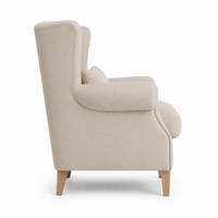 Sessel Crombach - Beige Gepolstert Wingback Stuhl - 117 x 100 x 105 cm