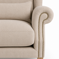 Sessel Crombach - Beige Gepolstert Wingback Stuhl - 117 x 100 x 105 cm