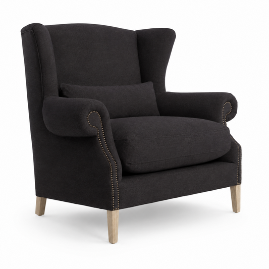 Sessel Crombach - Schwarz Gepolstert Wingback Stuhl - 117 x 100 x 105 cm