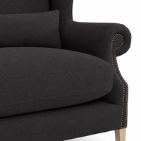 Sessel Crombach - Schwarz Gepolstert Wingback Stuhl - 117 x 100 x 105 cm