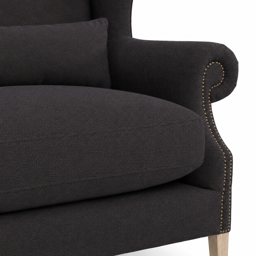 Sessel Crombach - Schwarz Gepolstert Wingback Stuhl - 117 x 100 x 105 cm