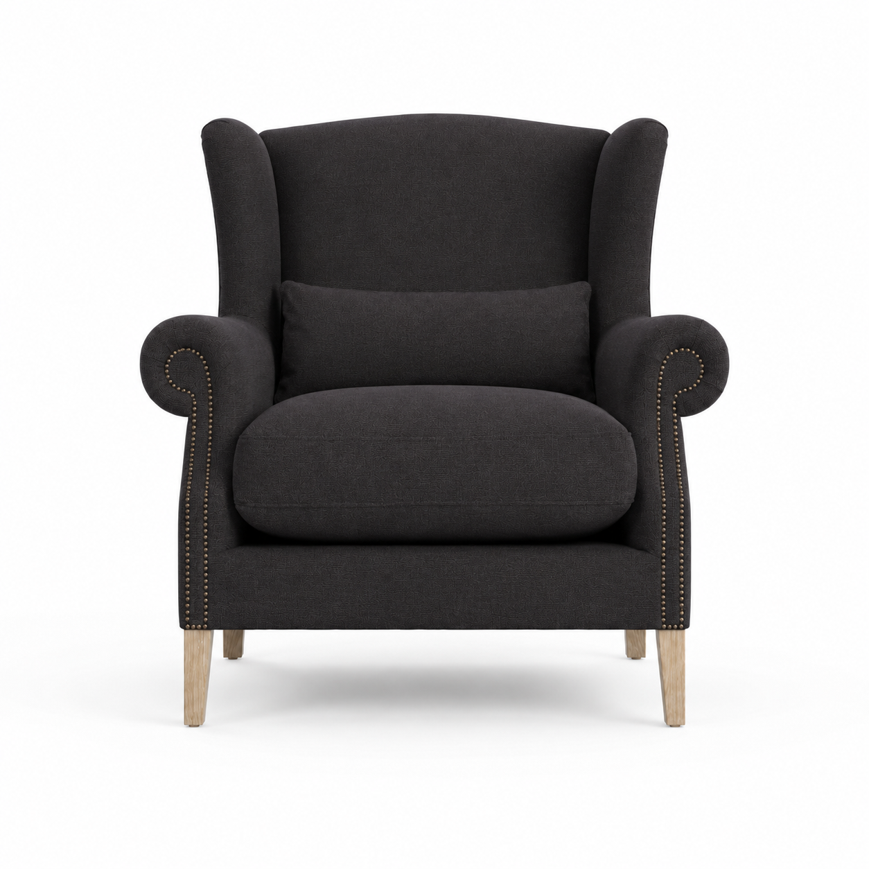 Sessel Crombach - Schwarz Gepolstert Wingback Stuhl - 117 x 100 x 105 cm