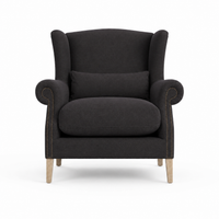 Sessel Crombach - Schwarz Gepolstert Wingback Stuhl - 117 x 100 x 105 cm