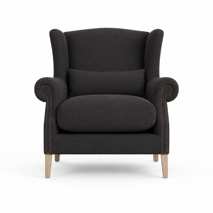 Sessel Crombach - Schwarz Gepolstert Wingback Stuhl - 117 x 100 x 105 cm