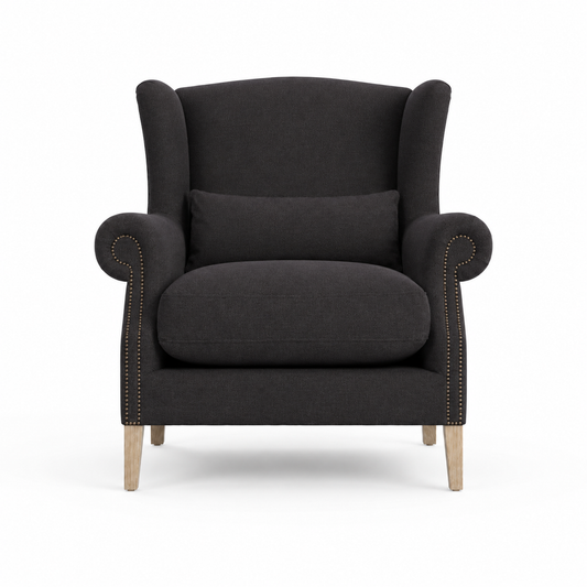 Sessel Crombach - Schwarz Gepolstert Wingback Stuhl - 117 x 100 x 105 cm
