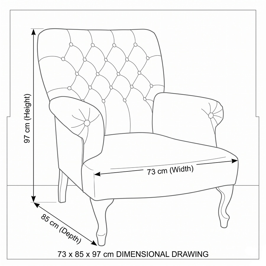 Armchair Hercules - Brown - 73 x 85 x 97 cm - Customizable