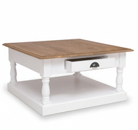 Ashford Coffee Table - Weiße Basis mit Oak Top | Marcottestyle