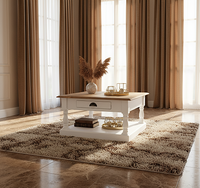 Ashford Coffee Table - Weiße Basis mit Oak Top | Marcottestyle