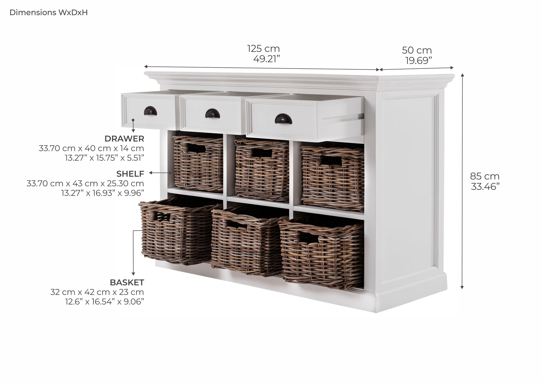 Halifax Buffet / Sideboard - White