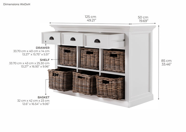 Halifax Buffet / Sideboard - White | Marcottestyle