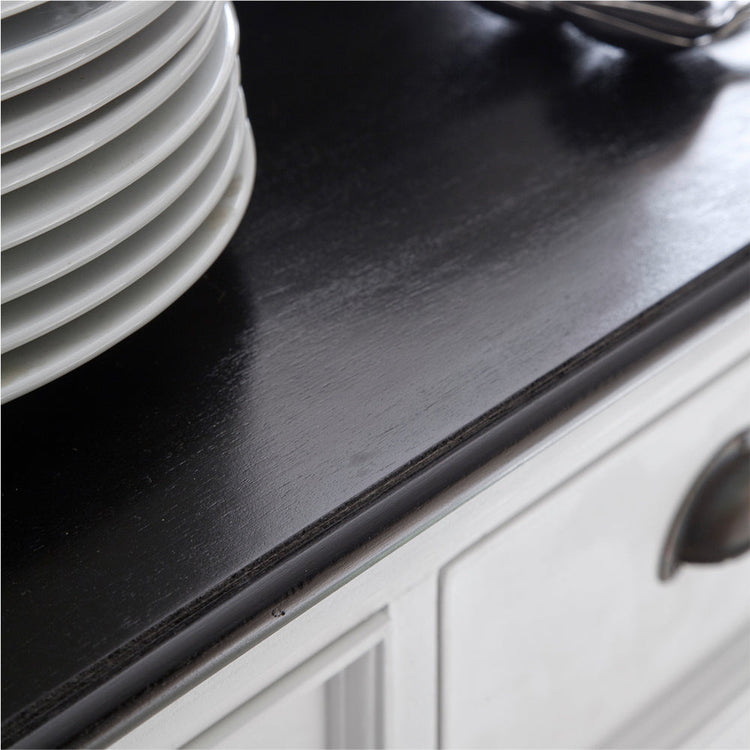 Halifax Contrast Buffet - White with Black Top – lifestyle | Marcottestyle