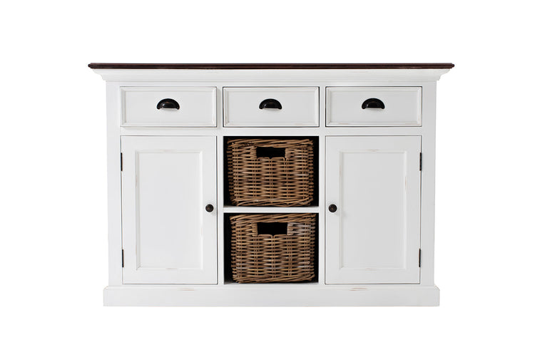 Halifax Accent Buffet - Blanc with Brun Top | Marcottestyle