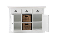 Buffet Accent de Halifax - Blanc avec haut brun | Marcottestyle