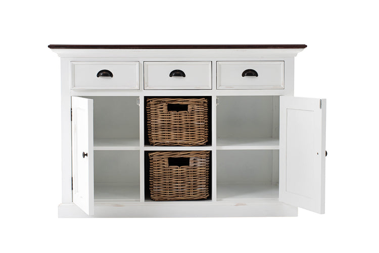 Halifax Accent Buffet - Blanc with Brun Top | Marcottestyle