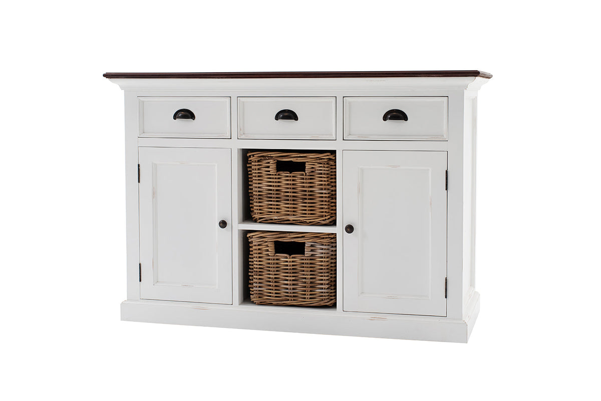 Halifax Accent Buffet - Blanc with Brun Top | Marcottestyle