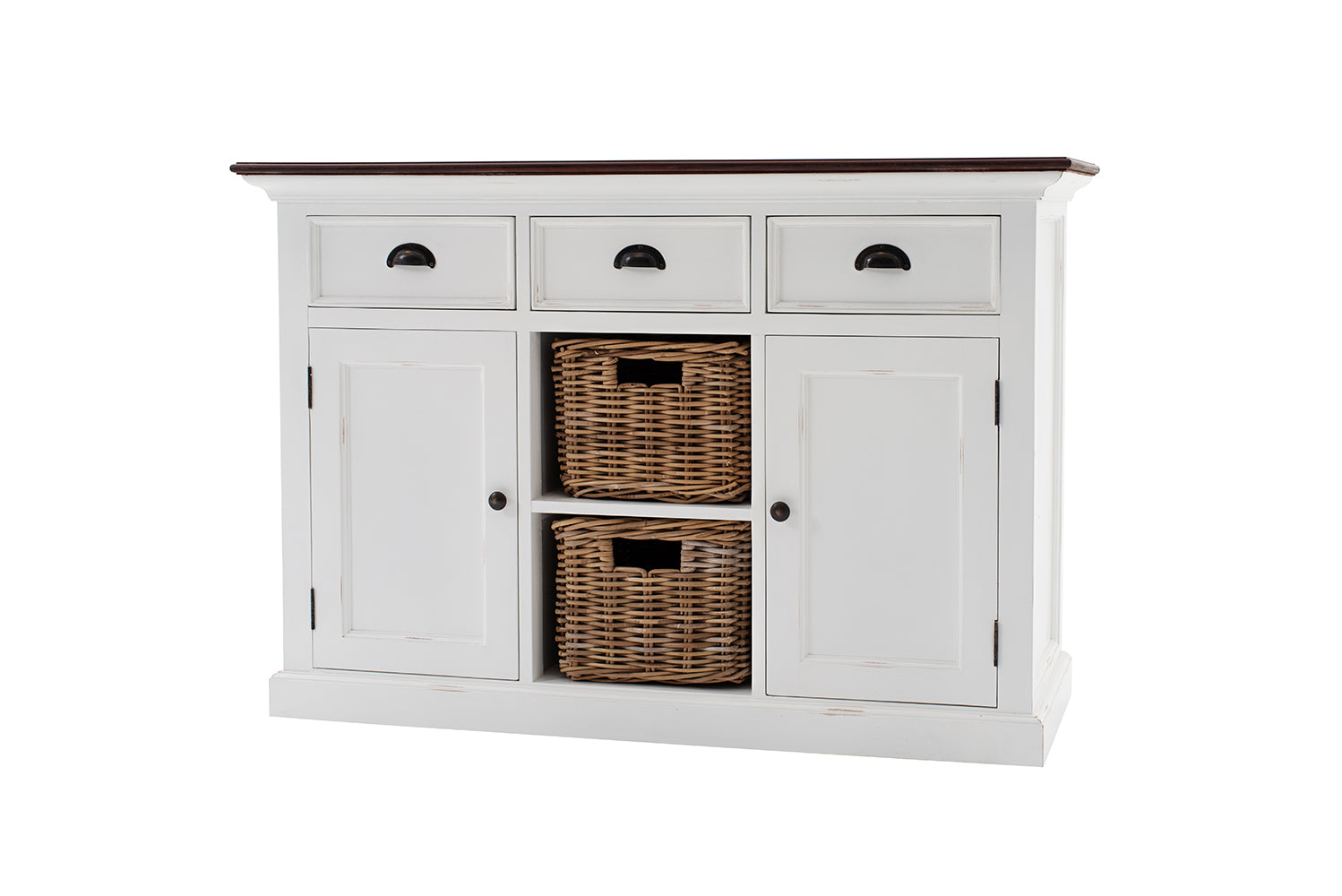 Buffet Accent de Halifax - Blanc avec haut brun | Marcottestyle